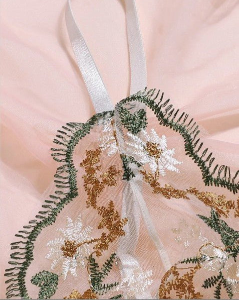 Wildflower Allure Sheer Three-Piece Lingerie Set