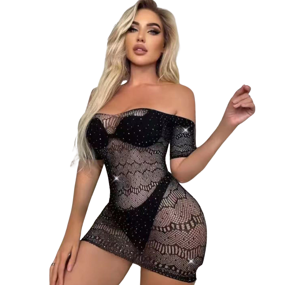 Off Shoulder Half Body Stocking