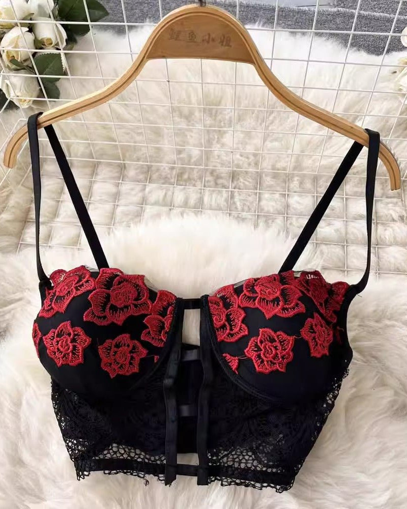 Crimson Bloom Lingerie Set